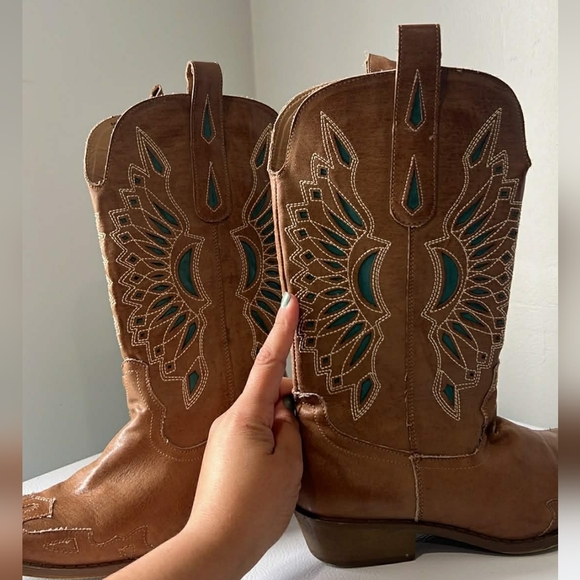 Coconuts by Matisse Brown and Teal Ankle Boots - Picture 8 of 9